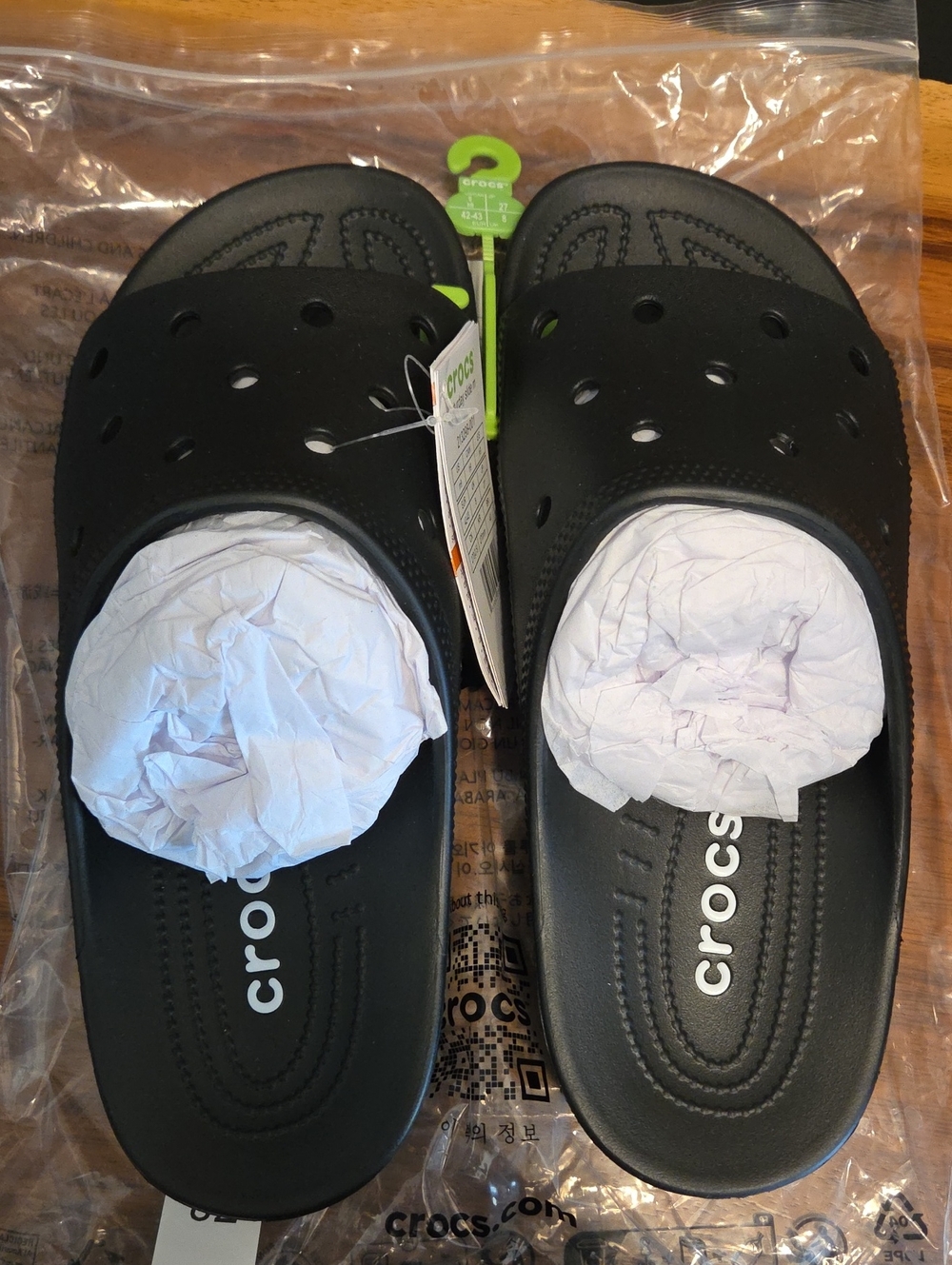 CROCS Black Classic Slide Clogs Men's size 9
